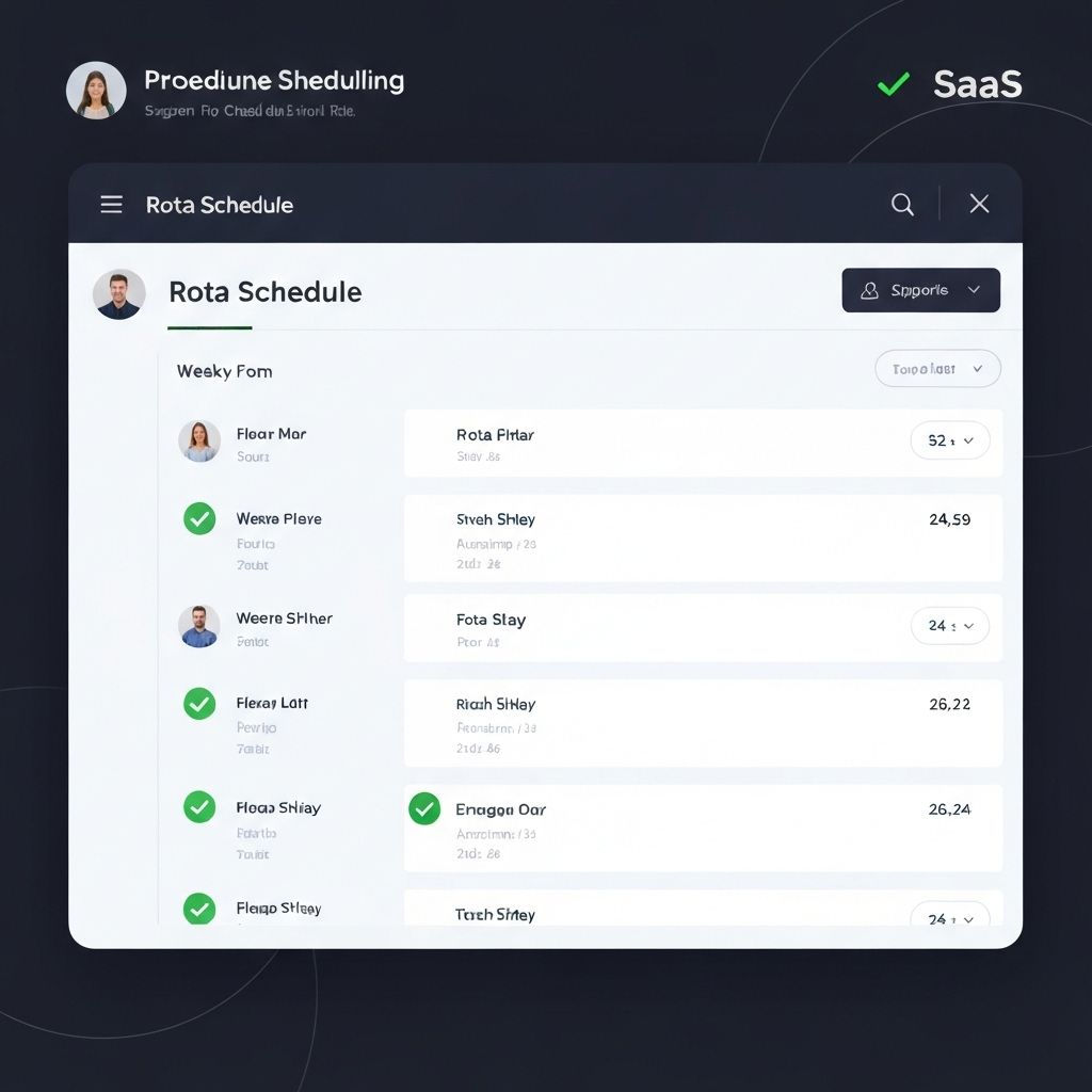 Dashboard showing rota creation with approval